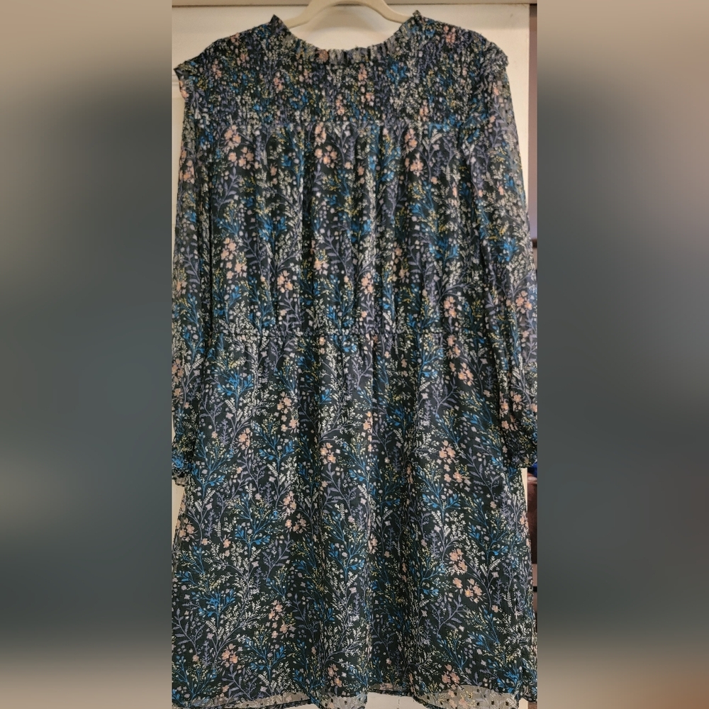 LOFT Black Floral Dress